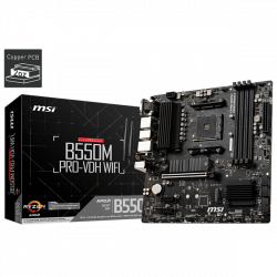 MSI Alaplap AM4 B550M PRO-VDH WIFI AMD B550M, mATX