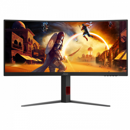 AOC Ívelt Gaming 180Hz Fast VA monitor 34" CU34G4, 3440x1440, 21:9, 300 cd/m2, 0.5 ms, HDMIx2/DisplayPort