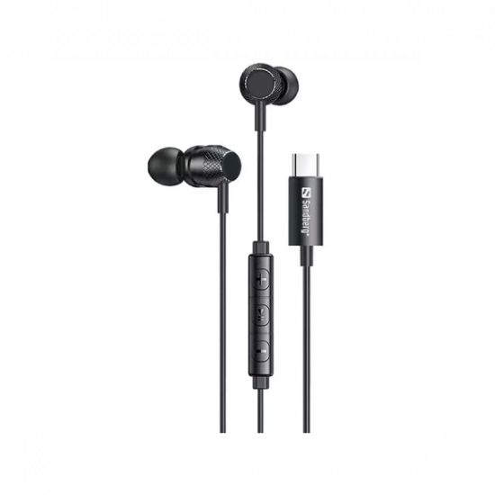 SANDBERG Fülhallgató, USB-C/A In-Earset with Line-Mic