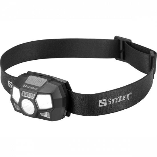 SANDBERG Fejlámpa, Headlamp 5in1 Recharge Sensor