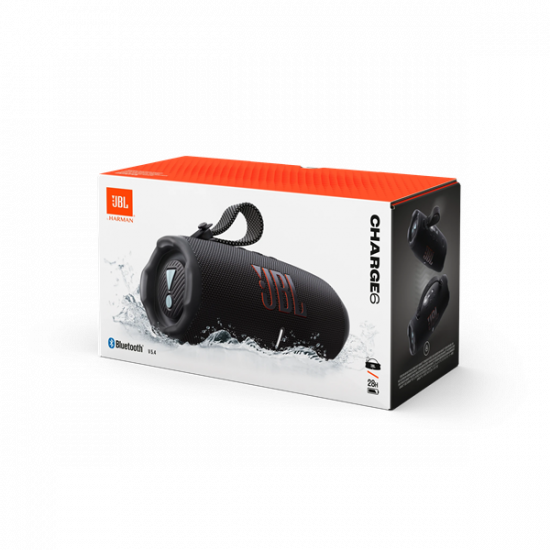 JBL CHARGE 6 BLK, BT hangszóró, Fekete (Hordozható, vízálló)