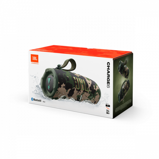 JBL CHARGE 6 SQUAD, BT hangszóró, Terepmintás (Hordozható, vízálló)