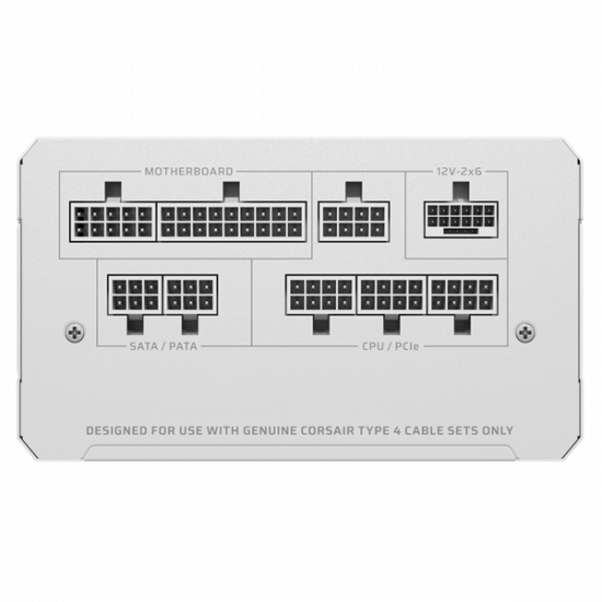 CORSAIR Tápegység Moduláris, RM1000e, 1000W, 12cm, ATX 3.1, PCIe 5.1, BOX, Cybenetics Gold, fehér