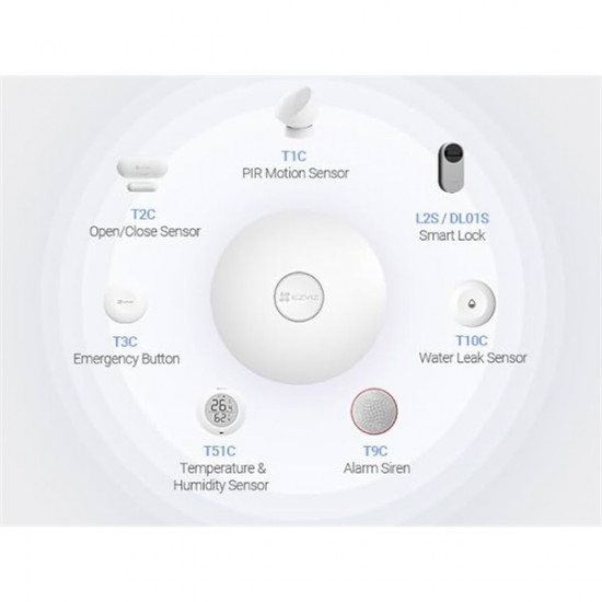 EZVIZ A3-R200 okos központi vezérlőegység, azonnali risztások, 85dB sziréna, egyszerű beállítás és vezérlés