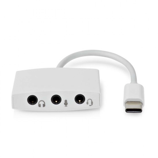 Nedis CCGB65900WT01, USB-C (USB C) dugó - 3x 3,5 mm jack aljzat, fejhallgató/headset/mikrofon csatlakozási lehetőségek