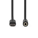Nedis CCGL65960BK10 USB-C (USB C) dugó - 3,5 mm sztereo jack aljzat | 1,00 m