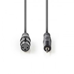 Nedis COTH15320GY10 félprofi audio kábel, 3,5mm sztero jack dugó - 3p XLR aljzat, hossz 1m, rugalmas