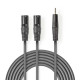Nedis COTH15310GY15 félprofi XLR audio kábel, 2x XLR 3 tűs dugó | 3,5 mm sztereo jack dugó, 1,5m