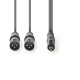 Nedis COTH15310GY30 félprofi XLR audio kábel, 2x XLR 3 tűs dugó | 3,5 mm sztereo jack dugó, 3m