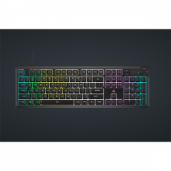 CORSAIR Vezetékes Billentyűzet Gaming, K55 CORE RGB, Médiavezérlő gombok, Cseppálló, US, fekete