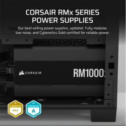 CORSAIR Tápegység Moduláris, RM1000x, 1000W, ATX3.1, PCIe5.1, 14cm, Cybenetics Gold