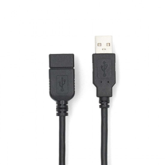 Nedis CCGL60010BK20 USB hosszabító / toldó kábel, USB2.0, hossz: 2m