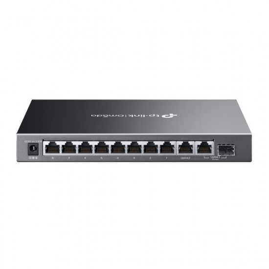 TP-LINK Switch 9x1000Mbps (8xPOE+) +1xGigabit SFP kombó Fémházas Easy Smart (Omada), ES210GMP