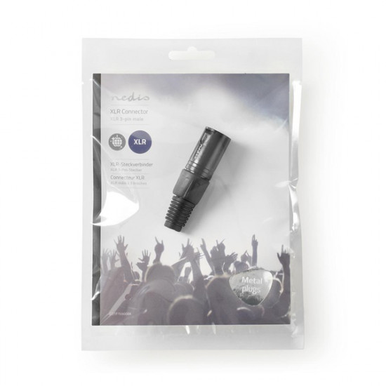 Nedis COTP15900BK szerelhető XLR dugó