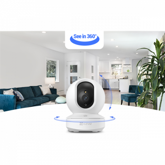 EZVIZ TY1 2K beltéri kamera, 3MP, 360° panoráma kép, színes éjszakai látás, járőr mód, kétirányú hívás, alvó mód