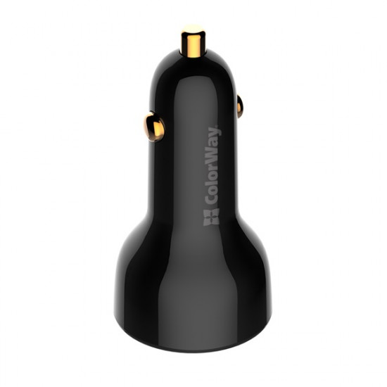 COLORWAY Autós töltő, CW-CHA044PD-BKPower Delivery Port PPS USB (USB-A + USB-C) (100 W) Fekete