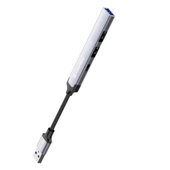 COLORWAY USB-elosztó CW-HUB05, USB-A 4-B-1 USB2.0X3/USB3.0