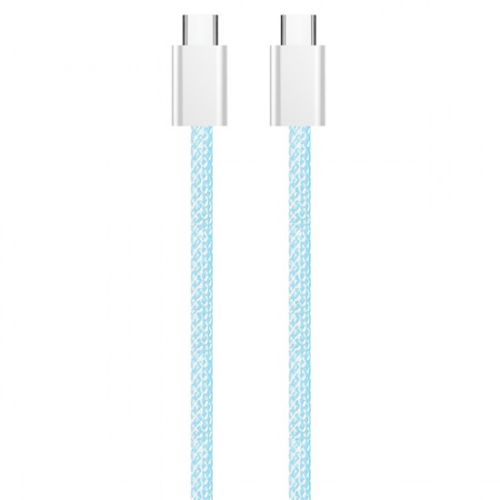 COLORWAY Kábel Type-C CW-CBPDCC061-BL, fonott pamut, PD Fast Charging 60W, 3,0A 1M kék