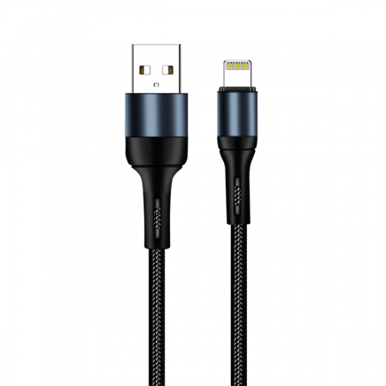 COLORWAY Kábel, USB CW-CBUL045-BK, Apple Lightning (nylon) 2,4A 1M fekete