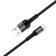 COLORWAY Kábel, USB CW-CBUM045-BK, MicroUSB (nylon) 2,4A 1M fekete