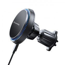 COLORWAY Autós töltő, MagSafe 360°-os légtelenítő 15W fekete vezeték nélküli autós töltő,  légtelenítő 15W fekete