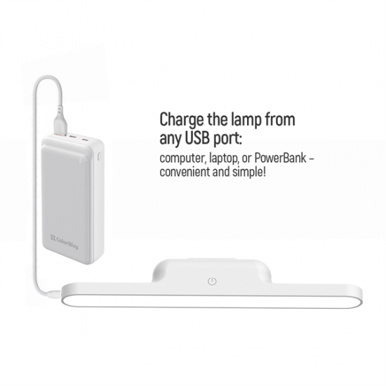 COLORWAY Asztali LED lámpa, Magnetic Multi-Functional beépített akkumulátorral Fehér (CW-DL11MMB-W)