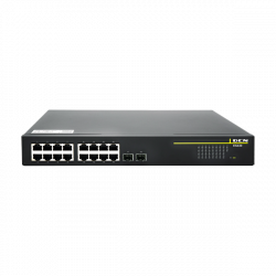 DCN Switch 250W PoE/PoE+ 16x10/100/1000Base-T + 2x100/1000Base-X SFP, 250 Watt PoE budget