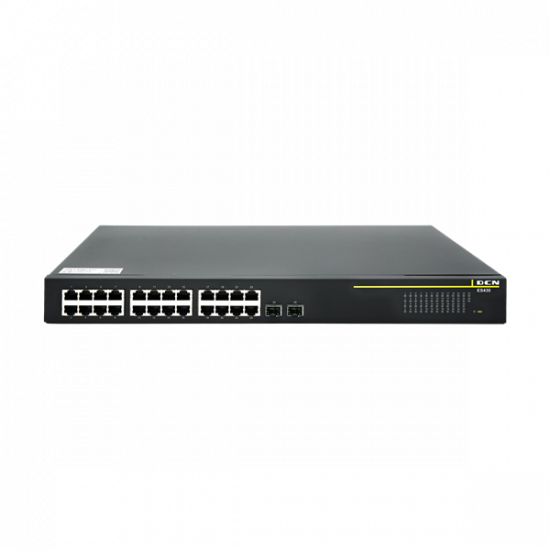 DCN Switch 370W PoE/PoE+ 24x10/100/1000Base-T + 2x1000Base-X SFP, 370 Watt PoE budget