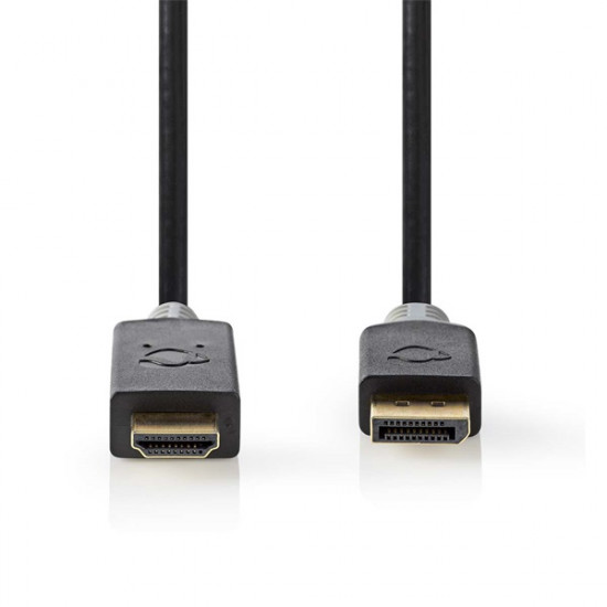 Nedis CCBW37100AT20 displayport dugó -  HDMI dugó kábel, 4K@30Hz, aranyozott, 2 m