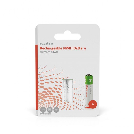 Nedis BANM7HR032B, AAA akku csomag 1,2V 700mAh, 2db/csomag