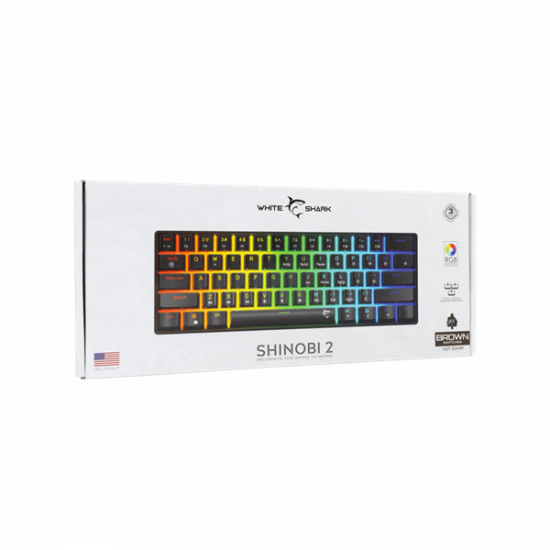 WHITE SHARK GK-004131B/BR-US SHINOBI-2/B-BR-US mech. bill. 61 barna gomb,fekete,angol