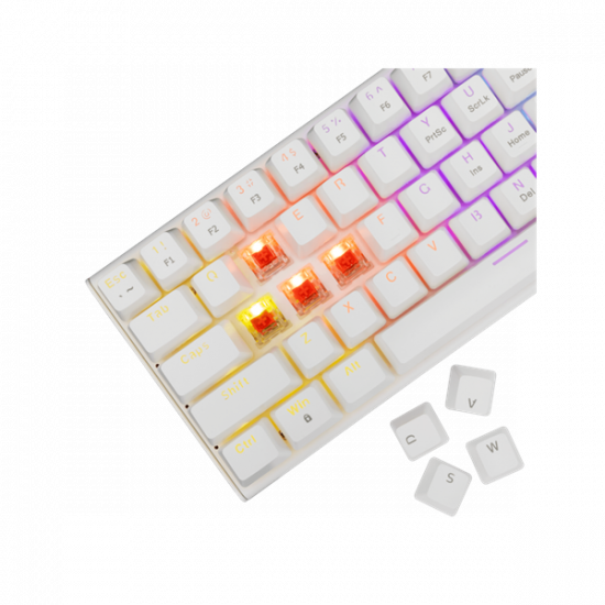 WHITE SHARK GK-002211V2-W/R-US WAKIZASHI-2-W/R-US mech.bill.angol,fehér piros switch 63bill