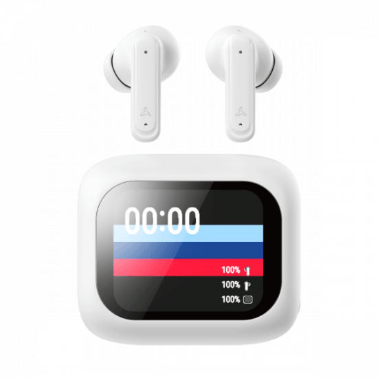 SBOX EB-TWS08-W Bbluetooth v:5.4 fülhallgató mikr.toucLCD, fehér, BR+EDR+BLE