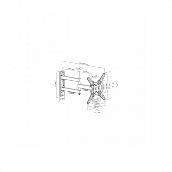 SBOX LCD-223-2 FALI KONZOL,13-43, (33-109cm dönthető,forgatható,200X200MM