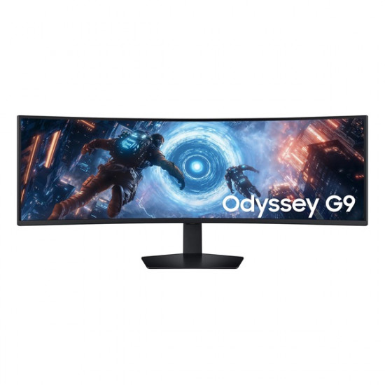 SAMSUNG Ívelt Gaming 144Hz VA monitor 49" G9 G91F, 5120x1440 DQHD, 32:9, 350cd/m2, 1ms, HDMI,DP/USB