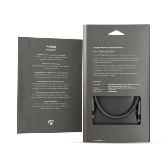 Nedis Profigold CATB25000GY10 optikai kábel, toslink, 1m