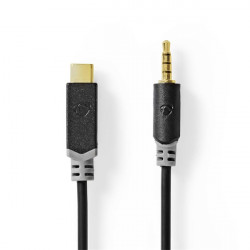 Nedis CCBW65950AT10 USB-C (USB C) dugó - 3,5 mm sztereo jack dugó kábel, aranyozott csatlakozók, 1m