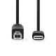 Nedis CCGL60650BK10 USB-C dugó - USB- B dugó (USB C - USB B) kábel, 480 Mbps, 1m