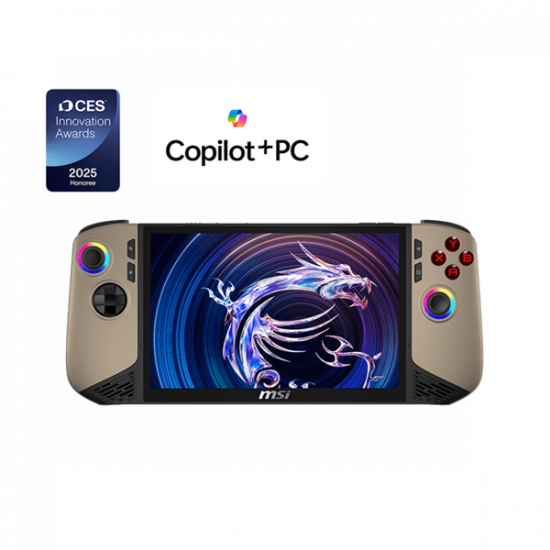 MSI Gaming Handheld Claw 8 AI+ A2VM-093HU, 8" FHD+, Ultra 7 258V, 32GB, 1TB, Win11H, Sandstorm/Black kézikonzol