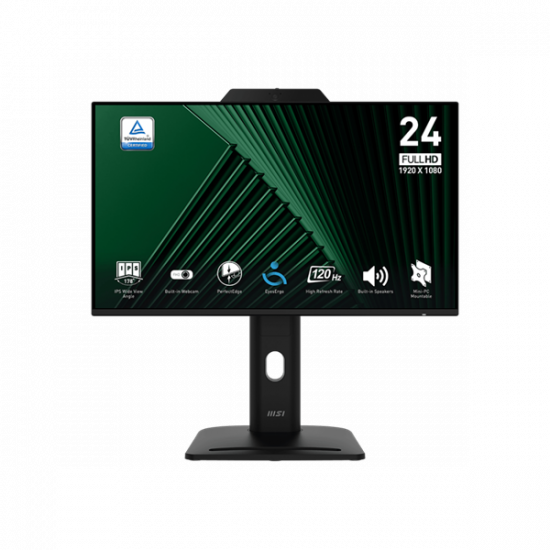 MSI Monitor Business PRO MP242PMG 23,8" FHD 1920x1080, IPS, 16:9, 120Hz, 1500:1, 1ms, DP, HDMI, VGA, Webcam, Black