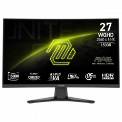 MSI Monitor GAMING MAG 275CQF E18 Ívelt 27" WQHD 2560x1440 180Hz Rapid VA 1500R, 5000:1, 0,5ms, 2x HDMI,DP, USB-C