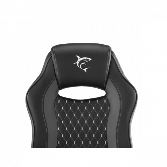 WHITE SHARK NYX-B NYX gamer szék, fekete, puha nyak, fej és hát párnák, lélegzó felület, 120 kg - ig