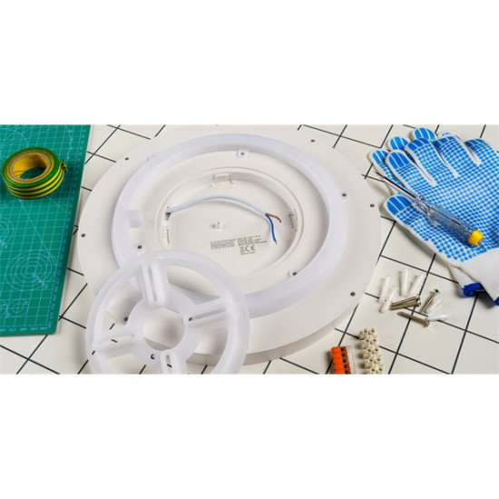 NEWELL Asteria LED lámpa, 30 cm átmérő, 2 független LED panel, RGB, színhőmérséklet és színkombinácó lehetőség