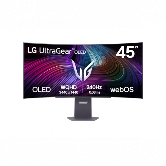 LG OLED Gaming 240Hz ívelt smart monitor 45" 45GX90SA, 3440x1440, 21:9, 275cd/m2, 0,03ms, HDMIx2/DIsplayport/USBx2/USB-C