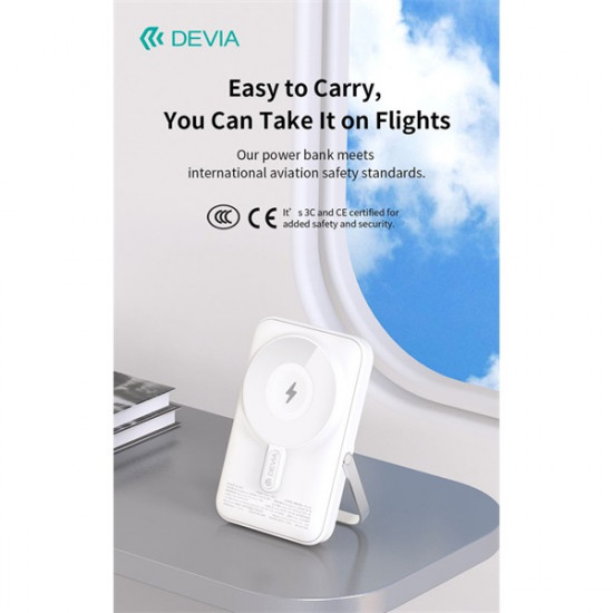 Devia Extreme Speed Magnetic PD 22.5W powerbank/állvány - Lightning/Type-C - 10.000 mAh - szürke