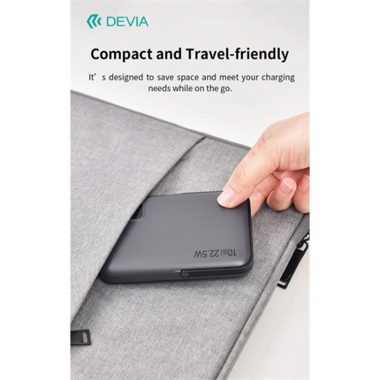 Devia Extreme Speed Magnetic PD 22.5W powerbank/állvány - Lightning/Type-C - 10.000 mAh - szürke