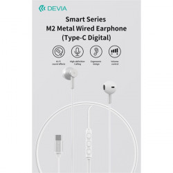 Devia Smart Series M2 Metal In-Ear sztereó fülhallgató - Type-C - fekete