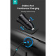 Devia Smart Series Mini 30W PD+QC USB+Type-C autós töltő adapter - fehér