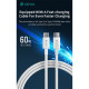 Devia Extreme Speed Series 65W GaN PD hálózati gyorstöltő adapter USB+2xType-C+Type-C kábel - fehér