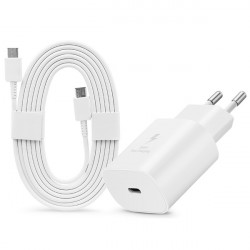 Samsung gyári hálózati töltő adapter TypeC bemenet 1,8 Type-C kábel  25W EPTA800EWE  EPDW767JWE  fehér ECO csom